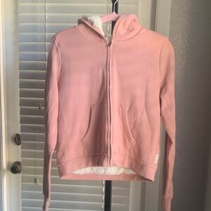 Abercrombie and fitch soft fuzzy lining hooded zip up pink jacket medium